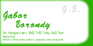 gabor borondy business card